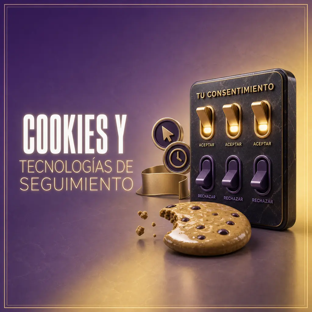 Ícono de cookies y tecnologías de seguimiento para gestionar preferencias, seguridad y rendimiento de la cuenta