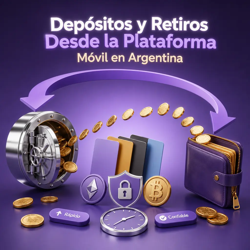 Captura de la app de 22Bet mostrando opciones de depósito y retiro con AstroPay, Mercado Pago y criptomonedas en Argentina