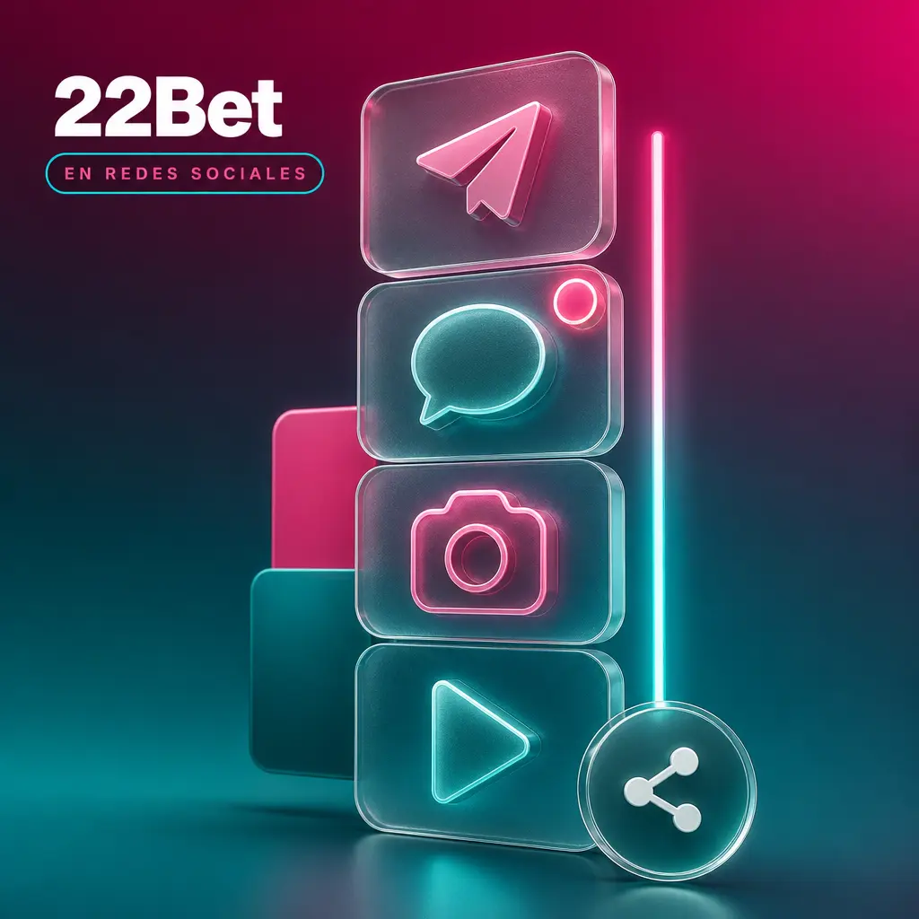 Presencia de 22Bet en redes sociales: Facebook, Instagram, Twitter/X, Telegram y YouTube