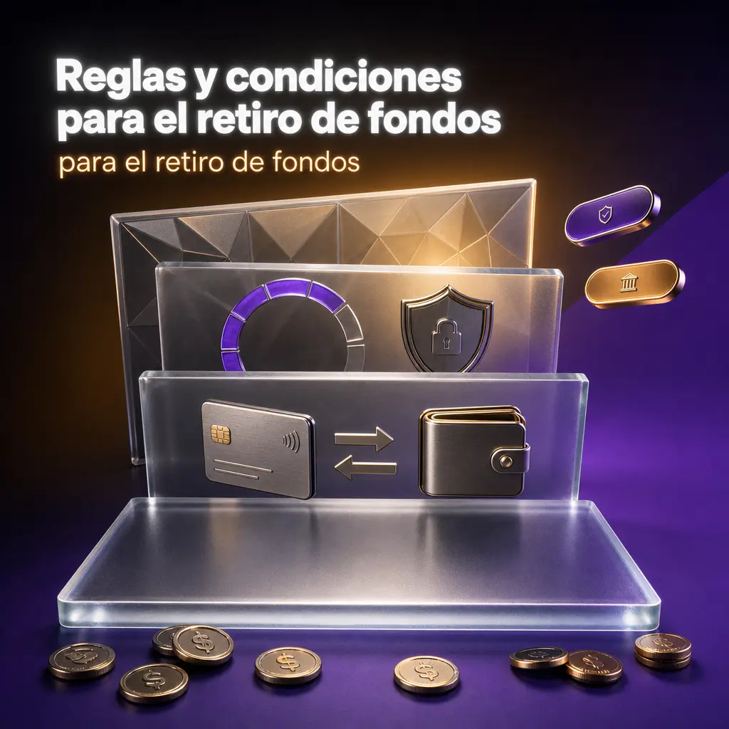 Reglas y condiciones de 22Bet para retirar fondos: mismo método de depósito, rollover de bonos y control antifraude.