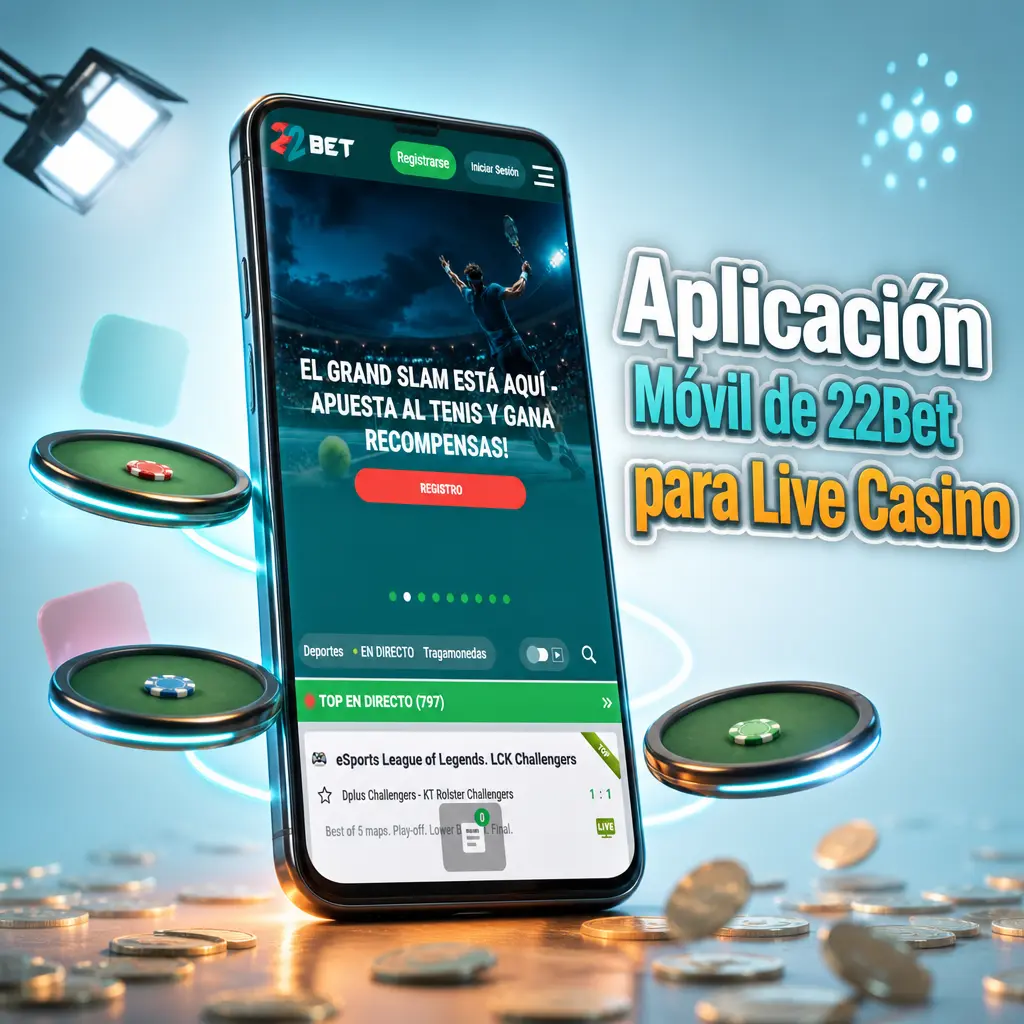 Aplicación móvil de 22Bet para jugar al casino en vivo con dealers reales desde Android, iOS o navegador