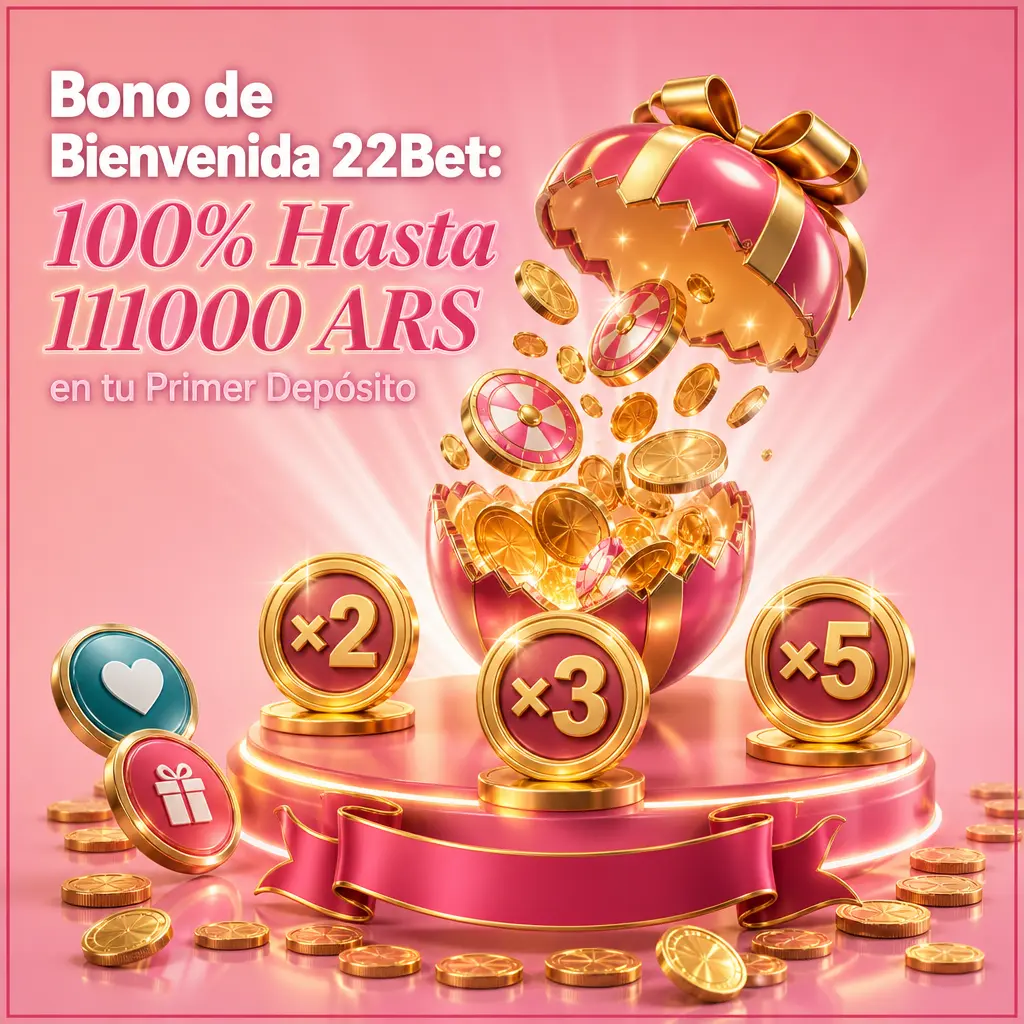Bono de bienvenida 22Bet: 100% hasta 111000 ARS en tu primer depósito para deportes o casino