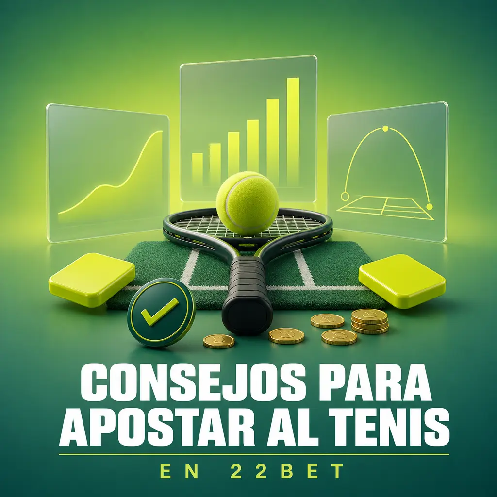 Consejos para apostar al tenis en 22Bet: historial de enfrentamientos, superficie de juego y gestión de dinero por apuesta.