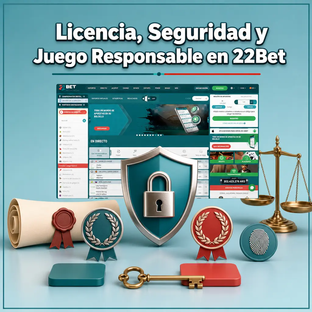 Licencia de Curazao, cifrado SSL, verificación KYC y herramientas de juego responsable en 22Bet
