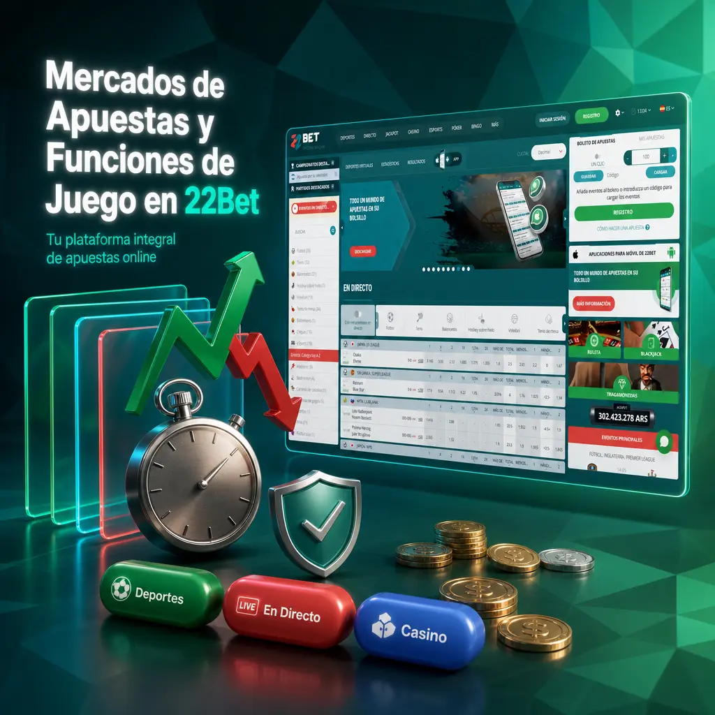 Mercados de apuestas en 22Bet: cuotas, hándicap asiático, over/under, cash out y más opciones para apostar en deportes