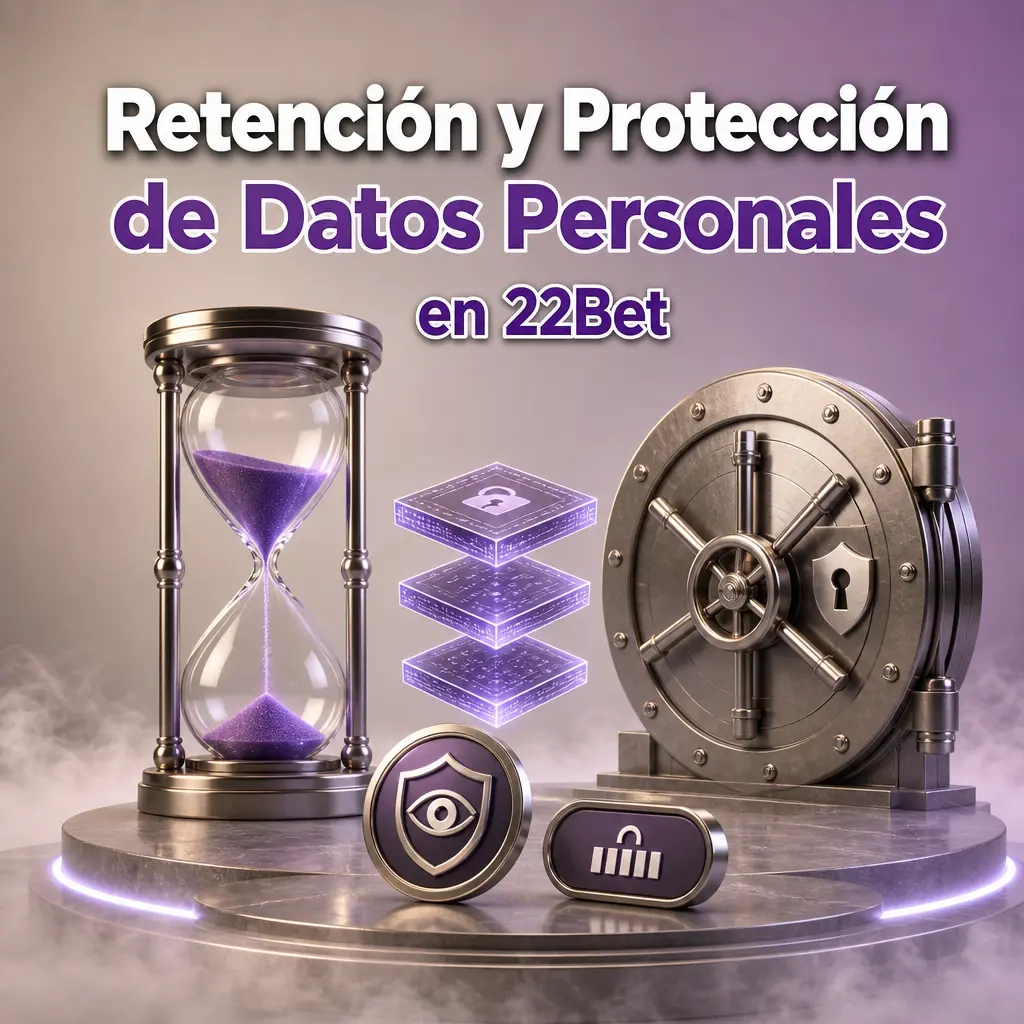 Protección de datos personales en 22Bet: retención de 5 años, cifrado SSL 256 bits y acceso restringido a la información.